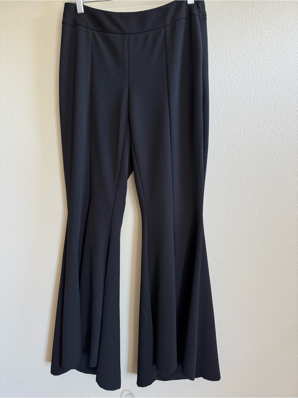 Women's Curvy Black Flare leg side zip Pants